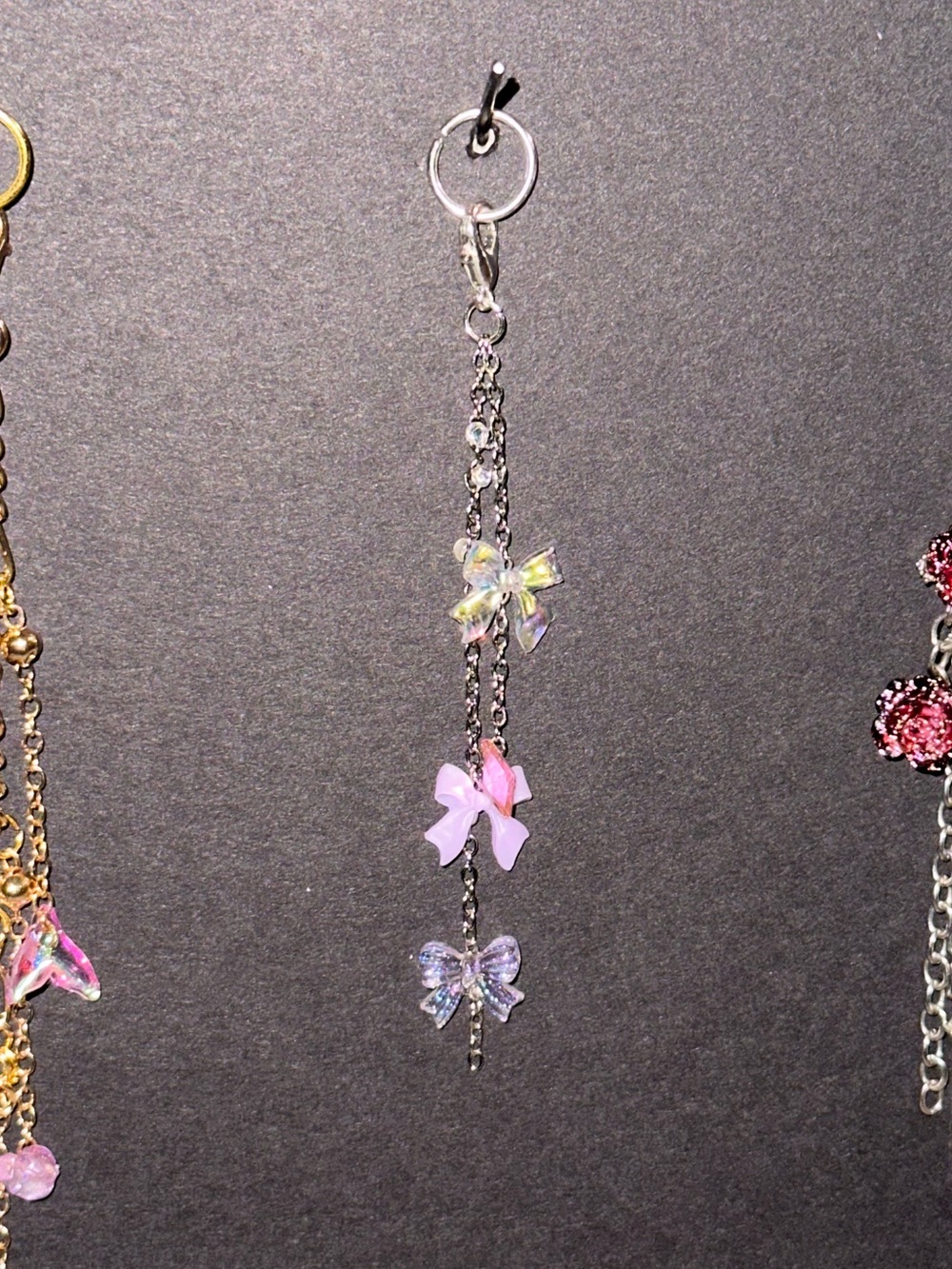 Lipgloss charms Iridescent & Pink Bow Lip Gloss Charm NWT 
3/$15